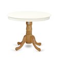 thumbnail image 1 of East West Furniture Table Ancienne 36" Ronde avec Finition Lin Blanc et Chêne, 1 of 2