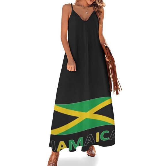 Jamaica Flag Jamaica Logo Sleeveless Dress Loose Women's Dress Dresses Luxury Evening Dresses