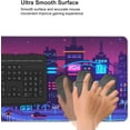 thumbnail image 5 of Purple Japanese City Gaming Mouse Pad XXL 35.4×15.7 in Retro Pixel Neon Vaporwave Anime Street Extended Mousepad 40X90cm with Non-Slip Rubber Base Stitched Edge Large Desk Mat for Gamer Office Home, 5 of 6