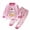 X199 Pink, variant on Bysome Girls Nightwear Cartoon Print Long Sleeve Crew Neck Shirt With Pants Homewear Casual Girls Nightwear Size 5-6 Years Dark Green