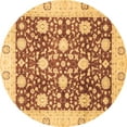thumbnail image 1 of Ahgly Company Indoor Round Oriental Brown Traditional Area Rugs, 4' Round, 1 of 4