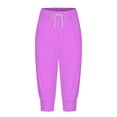 thumbnail image 5 of Capri Joggers Womens Spring Summer Casual Lightweight Elastic High Waist Capri Sweatpants with Pockets Womens Capris, 5 of 7