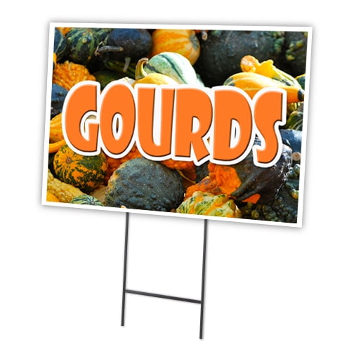 GOURDS 12"x16" Yard Sign & Stake | Advertise Your Business | Stake Included Image On Front Only | Made in The USA