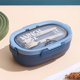 thumbnail image 5 of Fiambrera de plástico con compartimentos para calentar en el microondas | Recipiente para alimentos con tenedor y cuchara, 5 of 6
