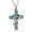 Blue, variant on Crystal Cremation Jewelry Cross Urn Necklaces for Ashes for Women for Men, Retro Cross Keepsake Urn Memorial Necklace