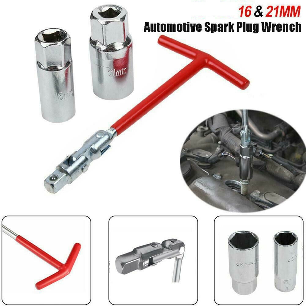3 Pcs Spark Plug Socket Set Remover Installer 16mm & 21mm T Handle Tool