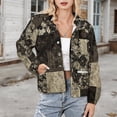 thumbnail image 3 of Jackets for Women Winter Coat Jackets Flannel Stand Collar Jacket(Floral Patchwork Area Rug,Size:S-4XL), 3 of 7