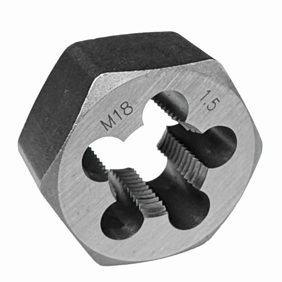 Troquel hexagonal para reroscar troqueles M18 x 1.5, acero en cartón