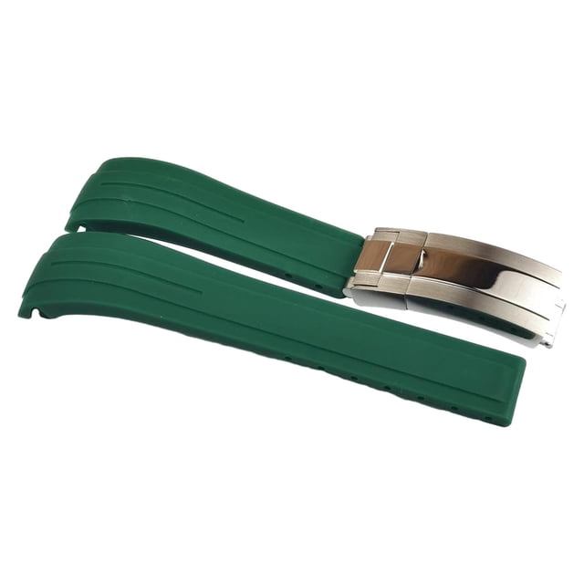 Correa de reloj de silicona suave, ajustable, ligera, de liberación rápida, repuesto con Verde