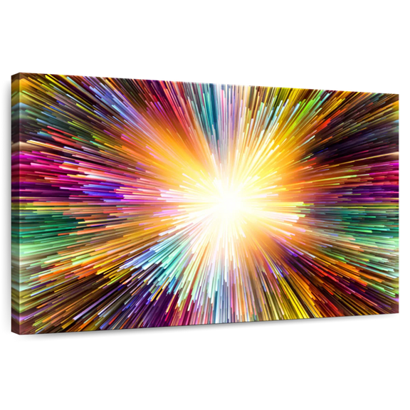 Elephant Stock Light Abstract Wall Art - Horizontal Canvas Wall Art - Living Room Wall Decor - Abstract Canvas - Orange And Green Decor - 12" x 8"