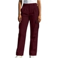thumbnail image 2 of Neewe Women's Straight Long Pants Solid Color Elastic Waist Golf Travel Pants with Pockets Daily Outfits, 2 of 7