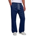 thumbnail image 3 of KLHDSF Men's Baggy Bootcut Sweatpants Wide Leg Flared Stretch Elastic Waist Drawstring Cotton Lounge Workout Casual Pants Dark Blue XXL, 3 of 8