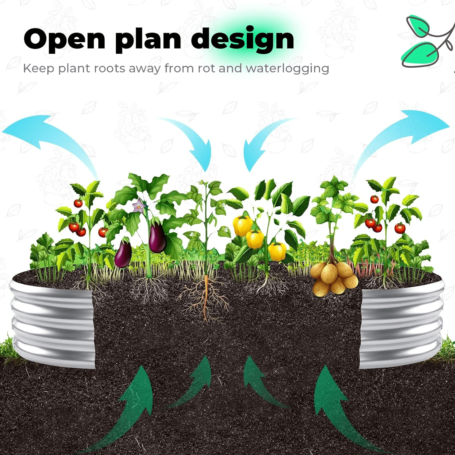 Land Guard 4ftx2ftx1ft Galvanized Metal Raised Garden Bed,Oval Planter Box Outdoor for Vegetables, Fruits and Flowers,Starlight Silver
