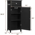 thumbnail image 5 of Giantex Floor Storage Cabinet, Multifunctional Freestanding Bathroom Storage Cabinet with Two Adjust Shelves, Ideal for Bathroom, Living Room or Bedroom, 14 x 12 x 34.5 inches (Black), 5 of 9