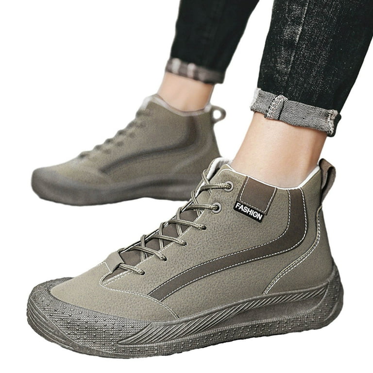 adviicd Boots for Men Men's Snow Boots Leather Winter Boots Slip