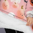 thumbnail image 3 of Oversized Wearable Blanket Hoodie,Cute Ghost Pumpkin Halloween Pattern Sherpa Blanket Hoodie with Super Pockets,Super Warm Fuzzy Pullover for Women & Men, 3 of 6