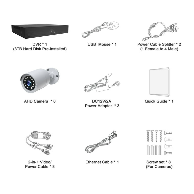 Toguard SC35 8CH CCTV Security System, Home Video Monitor Kit