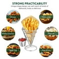 thumbnail image 2 of CSChome Support de Frites Panier avec Trempette Support de Frites Collations Apéritifs Cône en Acier Inoxydable Restaurant Buffet, 2 of 6