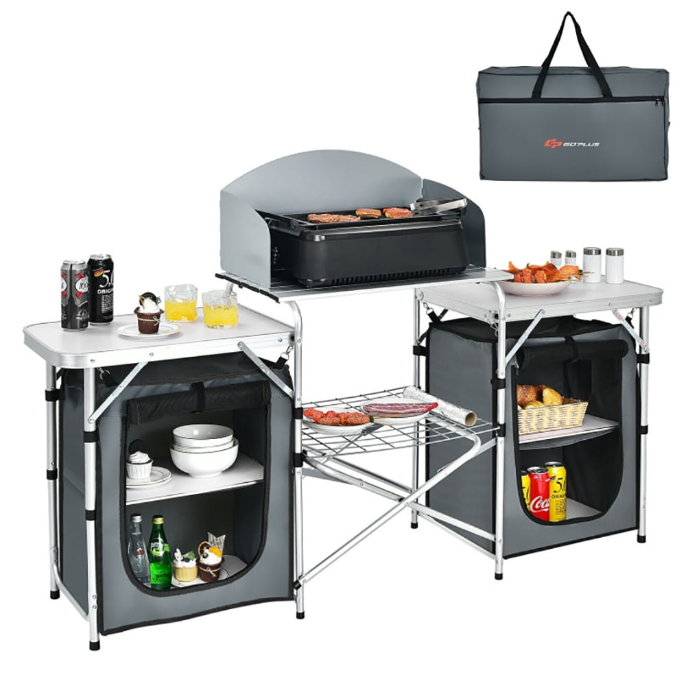 Aimee Lii Folding Camping Table with Storage Organizer, PorTable Tables Folding