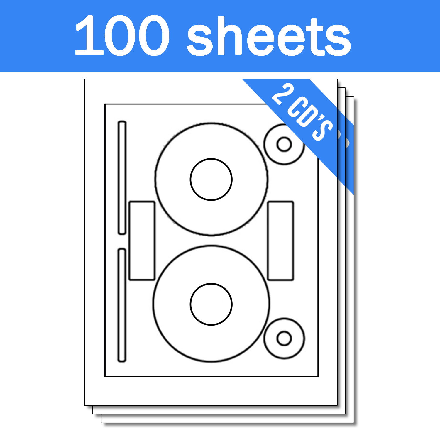 100 Sheets Matte White Laser InkJet 200 Neato Compatible CD/DVD Labels 