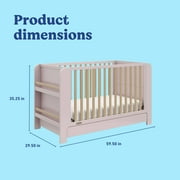 Graco Read-with-Me 4-in-1 Convertible Baby Crib with Drawer, Blush with Driftwood