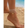 thumbnail image 3 of NICKSUN Gold Ankle Bracelets for Women Waterproof Starfish Shell Charm Anklets Trendy Summer Beach Jewelry, 3 of 7