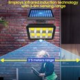 thumbnail image 3 of Outdoor Wall-Mounted COB LED Lamp Solar Powered Motion Sensor Lights Motion-Activated Lighting Waterproof Street Lamp with Remote Control for Yard Garden Pathway, 3 of 8