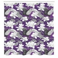 thumbnail image 3 of Ambesonne Floral Shower Curtain, Plumerias and Toucan Birds, 69"Wx84"L, Grey and White, 3 of 5