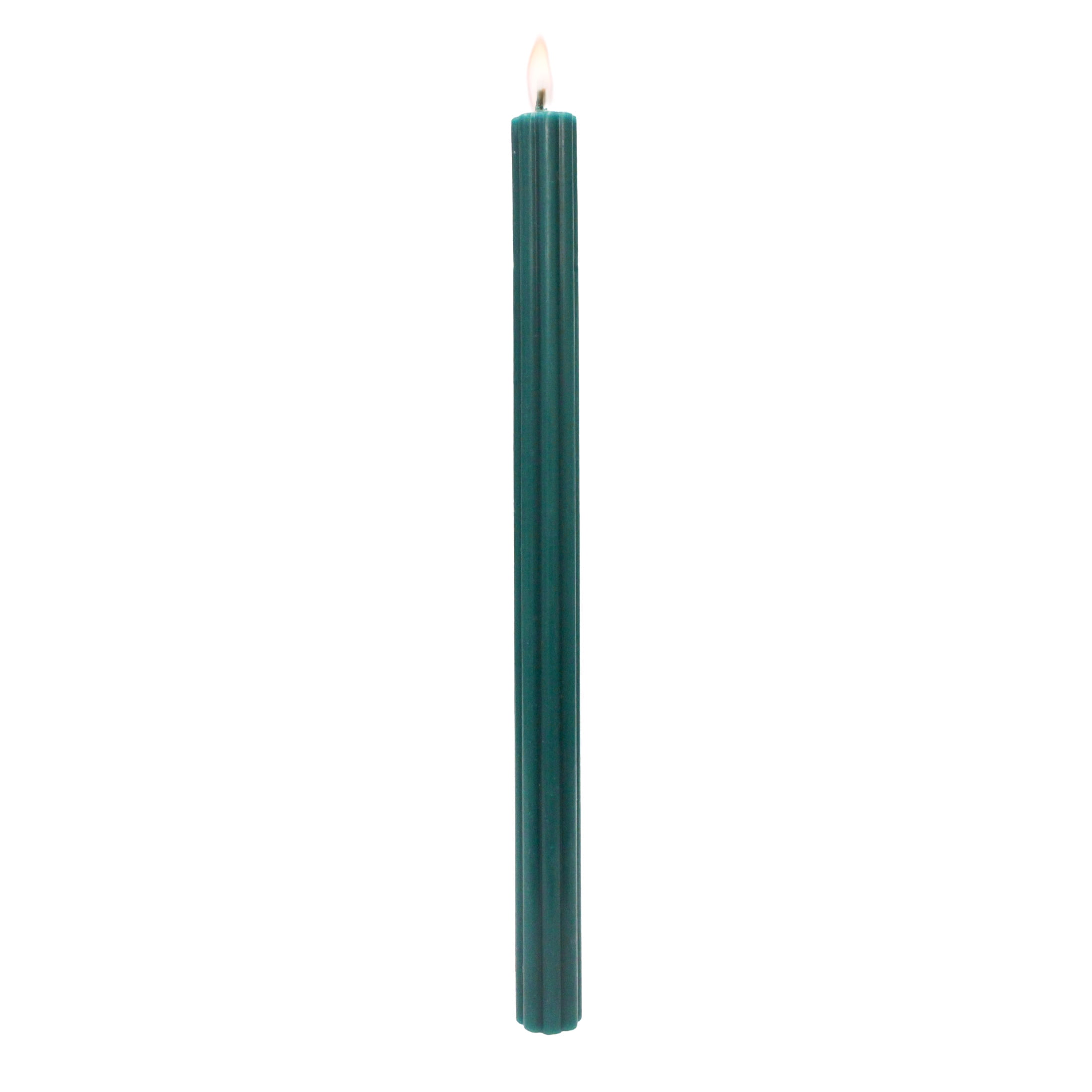 Better Homes & Gardens Unscented Dark Green Taper Candles, 2-Pack, 11 in