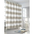 thumbnail image 3 of Shower Curtains for Bathroom-72"x84", Beige and White Stripe Waterproof Bath Curtain Grommet Shower Curtain Set with Hooks, Rustic Country Farm Washable Bath Accessories, 3 of 6
