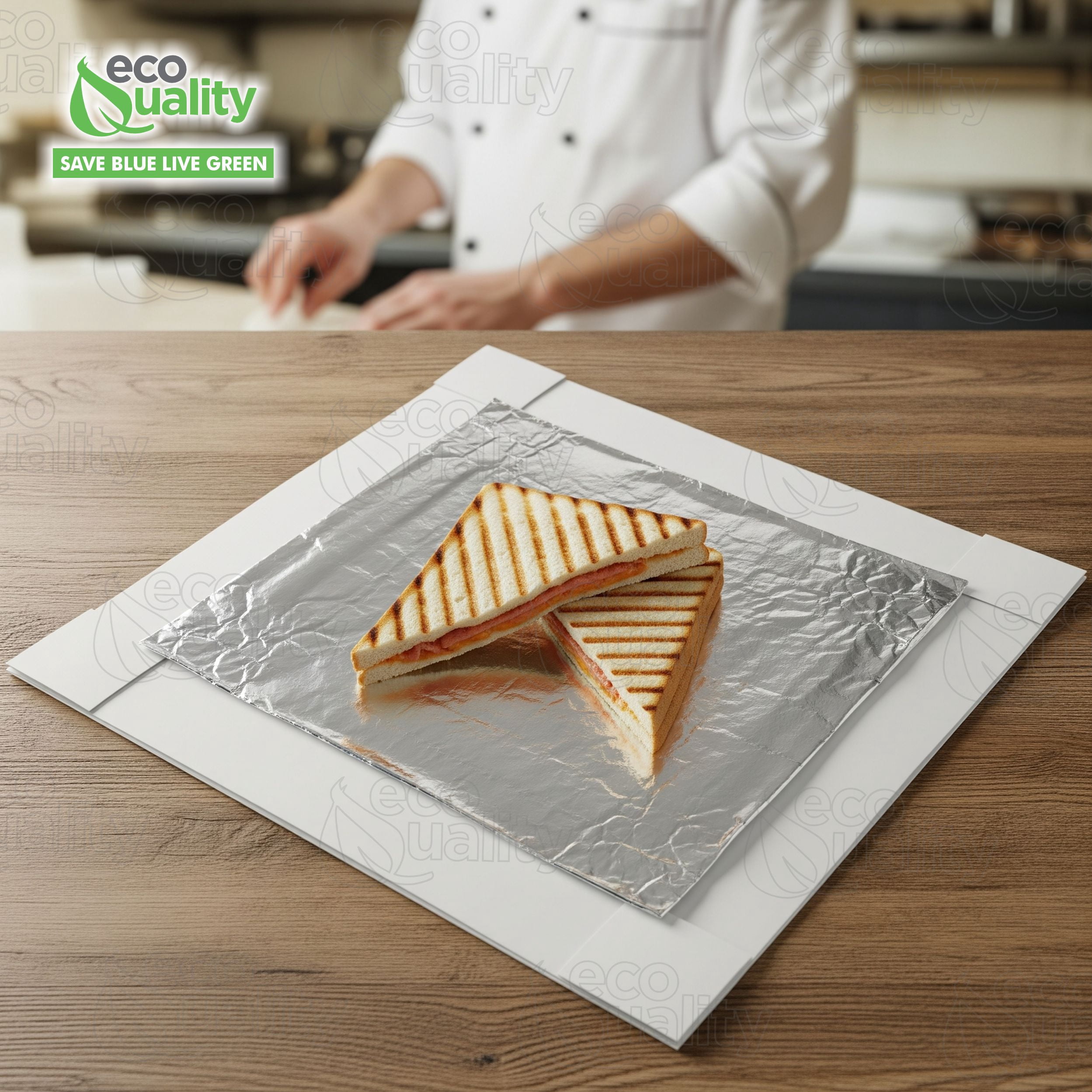 [2000 Pack] Insulated Foil Sandwich Wrap 10 x 14 inches - Cushion Foil Wrap, Plain Silver, Aluminum Foil Wrap, Honeycomb Wrap Sheets for Sandwiches, Deli Square, Burger Wrap, to go, Restaurants, BBQ