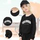 thumbnail image 2 of Gibobby Blusas De Manga Larga Para Niños Sudaderas de tamaño con estampado de para niños y niñas, cuello redondo, manga larga, informal, holgado, Tops(Negro, 4-5 Años), 2 of 5