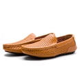 thumbnail image 2 of Summer Men Casual Shoes Moc Toe Genuine Leather Mens Loafers  Breathable Slip on Driving Shoes, 2 of 6