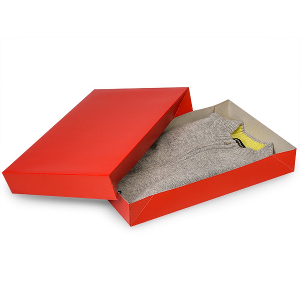 Pack of 50, Solid Red Gloss Apparel Gift Boxes 17 x 11 x 2.5" 100