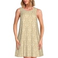 thumbnail image 1 of Fotbe Damask Beige Tan Brown Vestido de Verano sin Mangas para Mujer – Vestido Midi Línea A, Estilo Camiseta Floral, Vestido Playero Casual y Fluido, 1 of 7
