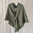 thumbnail image 2 of Breezora Womens Solid Color Triangle Shawl Wrap Windproof Warm Cloak Cardigan Lightweight Versatile Autumn Spring Blackish Green, 2 of 4