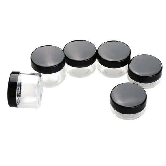 WHAMVOX 6pcs Clear Lid Plastic Sample Containers 10/15/20 Gram Size Cosmetic Jars Eyeshadow Pot