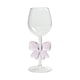 thumbnail image 2 of Copa Alta de Cristal con Pie | Juego de Copas para Vino Tinto y Champán | Diseño con Lazo | Capacidad de 320 Ml | Regalo Romántico para Navidad y Otros Días | 20,5 X 8 X 8 Cm | Rosa | 1 Unidad, 2 of 6
