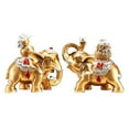 thumbnail image 3 of deevoka 1 Pair Good Luck Elephant Statues Resin Sculpture for Wedding Gift Versatile Golden, 3 of 9