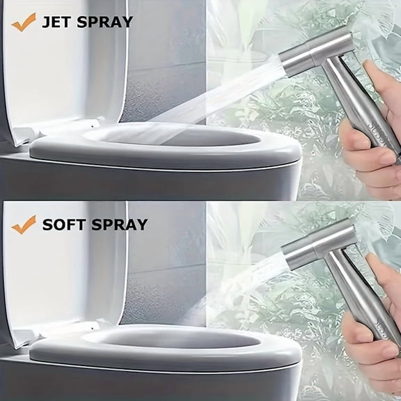 Handheld Bidet Sprayer – 3-in-1 Stainless Steel Toilet Spray Attachment Kit, High Pressure Adjustable Bidet Hose for Personal Hygiene, Baby Diaper Cleaning, Pet Washing & Bathroom Hygiene