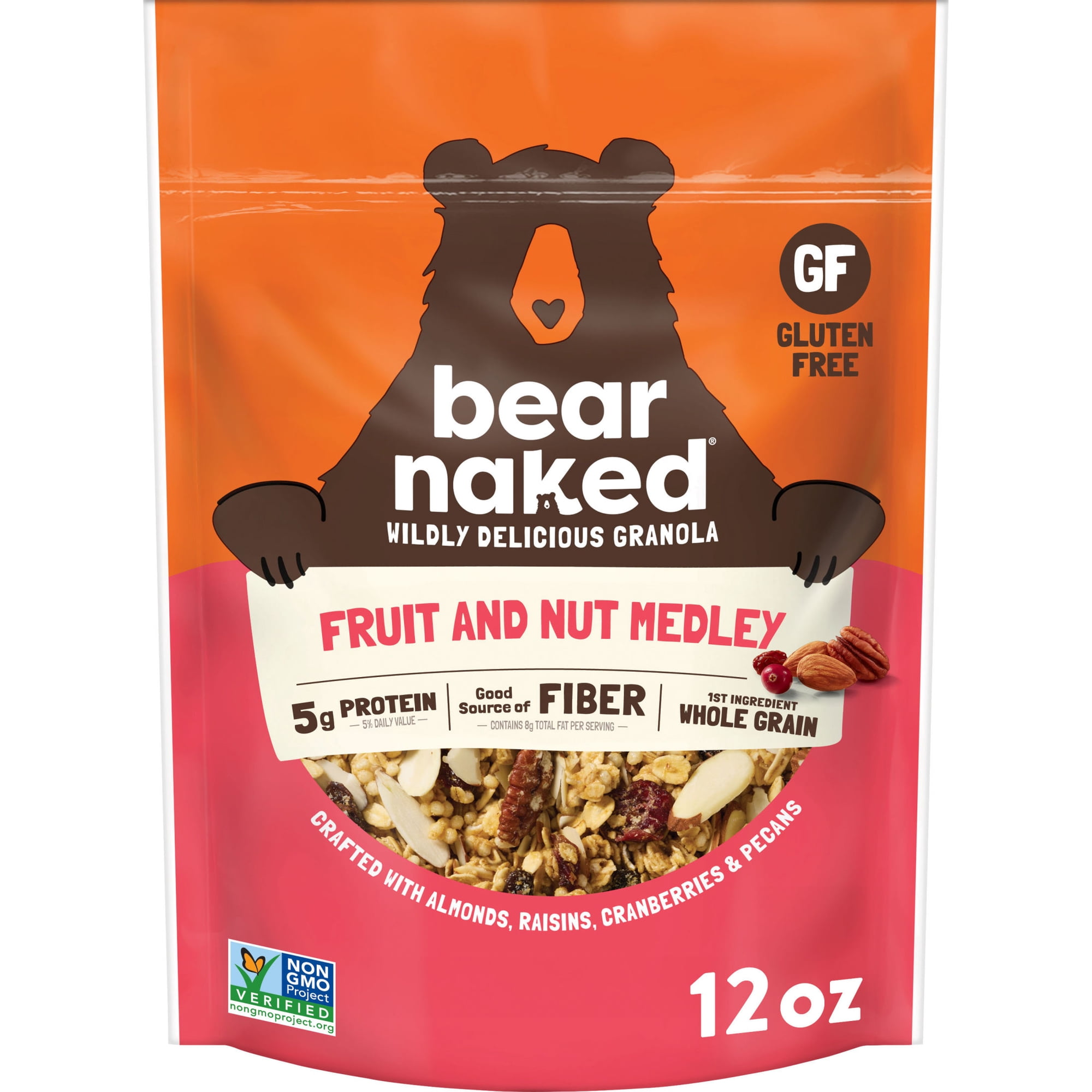 Bear Naked Fruit and Nut Medley Granola, 5g Protein, Fiber Bag, 12 oz
