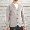 thumbnail image 1 of Styesk Cardigan Sweater for Men Open Front Button Knit Sweater Solid Color Loose Fit Long Sleeve Sweater Casual Soft Cotton Chunky Cardigan, 1 of 5
