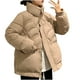 thumbnail image 5 of Chaqueta de invierno de algodón para mujer, informal, sin capucha, de manga larga, con capucha y cierre de cremallera., 5 of 6