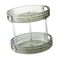 thumbnail image 5 of Cosmetic Storage Holder Condiment Tray Turntable Organizer Tray Desktop Perfume 2 Tiers Green, 5 of 8