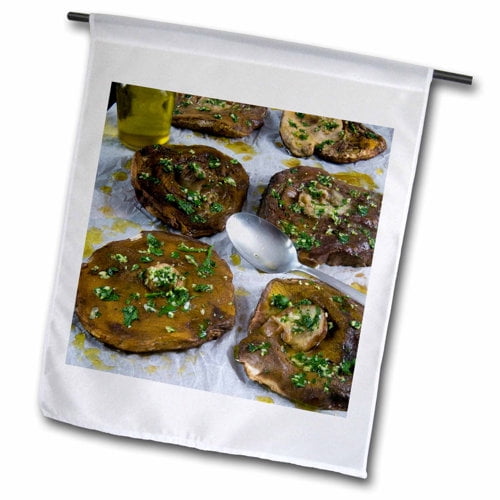 3dRose, Porcini mushrooms au gratin, cuisine - LI11 NTO0043 - Nico Tondini, 12 x 18 inch Garden Flag