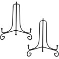 thumbnail image 1 of Juego de 2 caballetes negros con soporte para platos, soportes decorativos para fotografías, marcos de fotos, platos decorativos, pinturas y piezas de arte, 6 pulgadas, 1 of 5