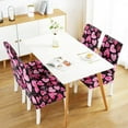 thumbnail image 3 of Valentine''s Day Dining Room Chair Covers Set of 4,Pink Heart Stretch Parsons Chair Covers,Love Valentine Decorations Kitchen Chair Seat Cover Protector(Black&Pink,4 Pack), 3 of 6