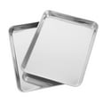 thumbnail image 5 of MRLESS 2pcs Stainless Steel Baking Tray Cookie Pan Rectangular Toaster Oven Pan Hot Pot Serving Tray Bakeware for Cooking Roasting, 5 of 6