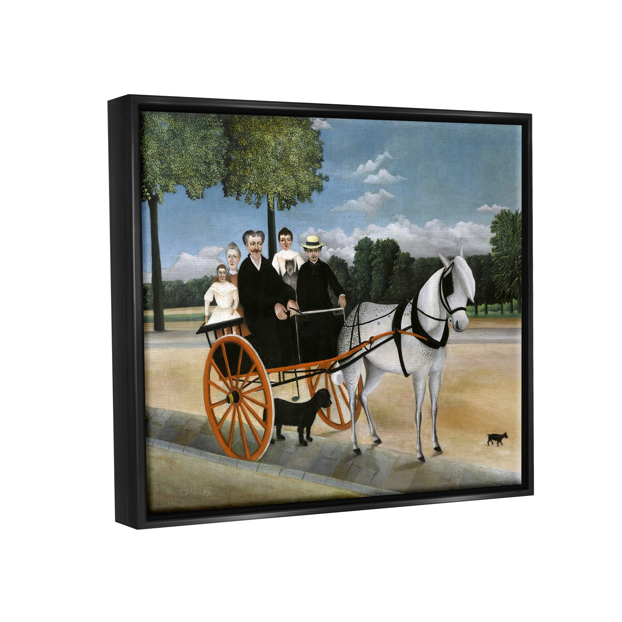 Stupell Industries La Carriole du pere Junier Henri Rousseau Painting Painting Jet Black Floating Framed Canvas Print Wall Art, Design by one1000paintings