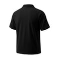 thumbnail image 5 of Uwinwear Men's Polo Shirts Solid color Button-Down Short Sleeve Quick Dry Moisture Wicking Performance Collared Golf Shirt Breathable Casual Wear,Black,S, 5 of 7